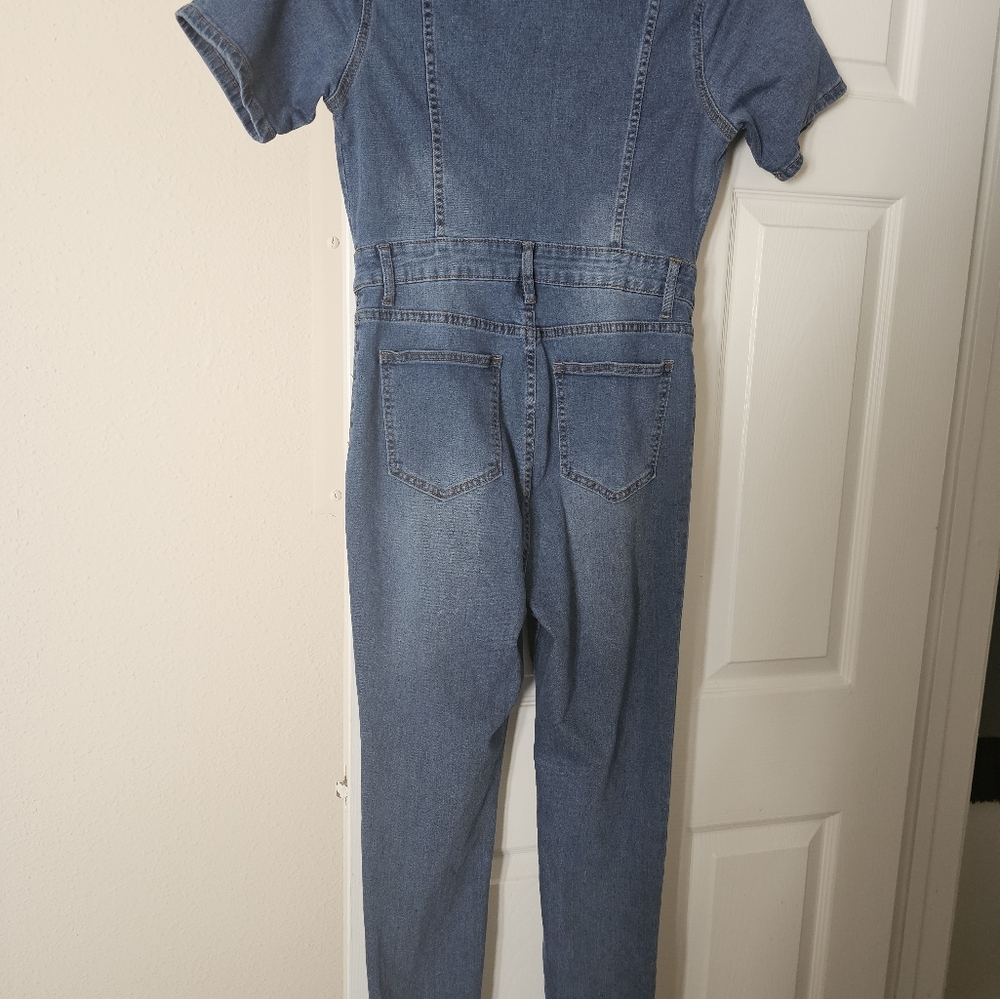 Denim stretch jumpsuit